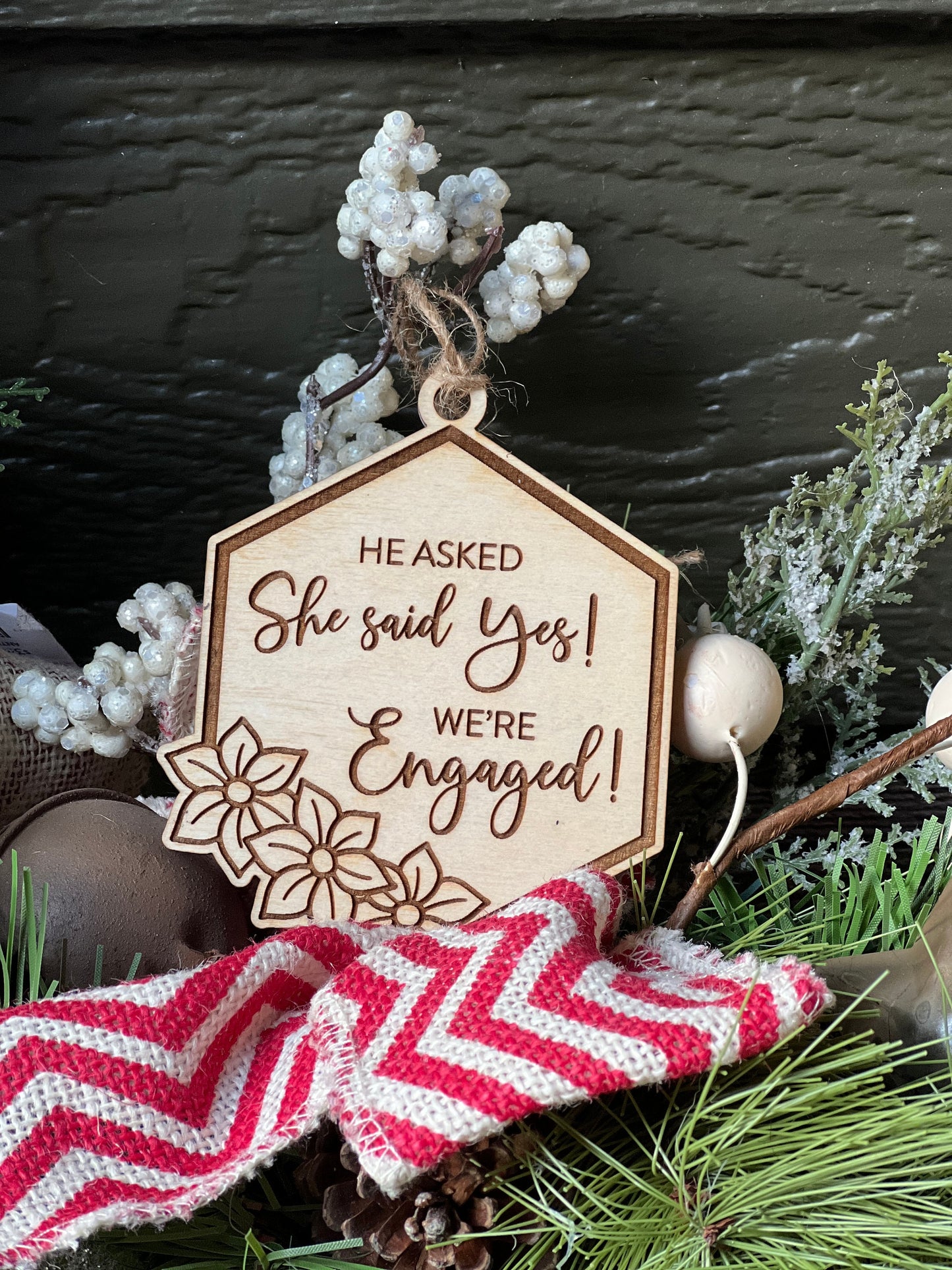 Engagement Christmas Ornament