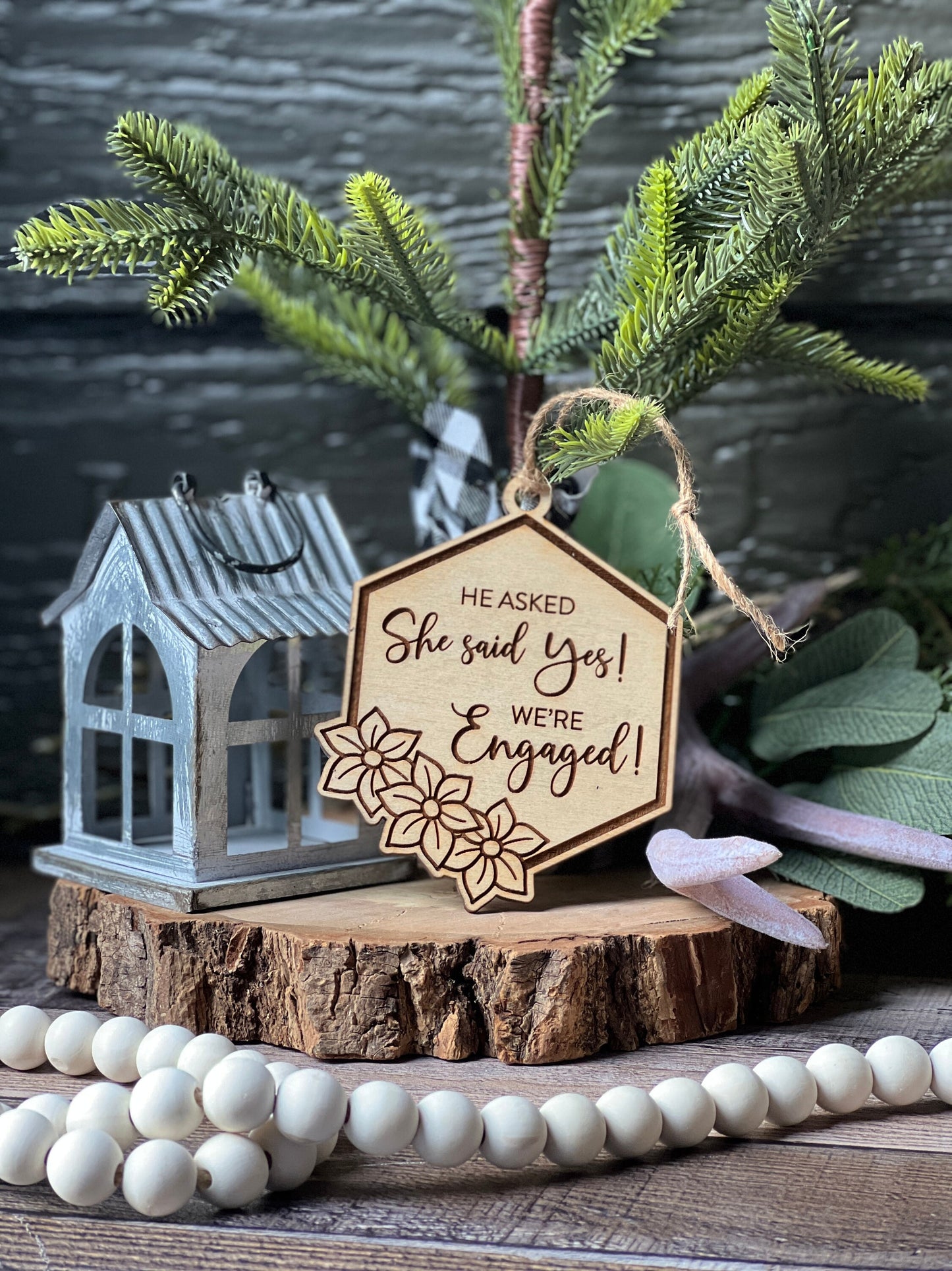 Engagement Christmas Ornament
