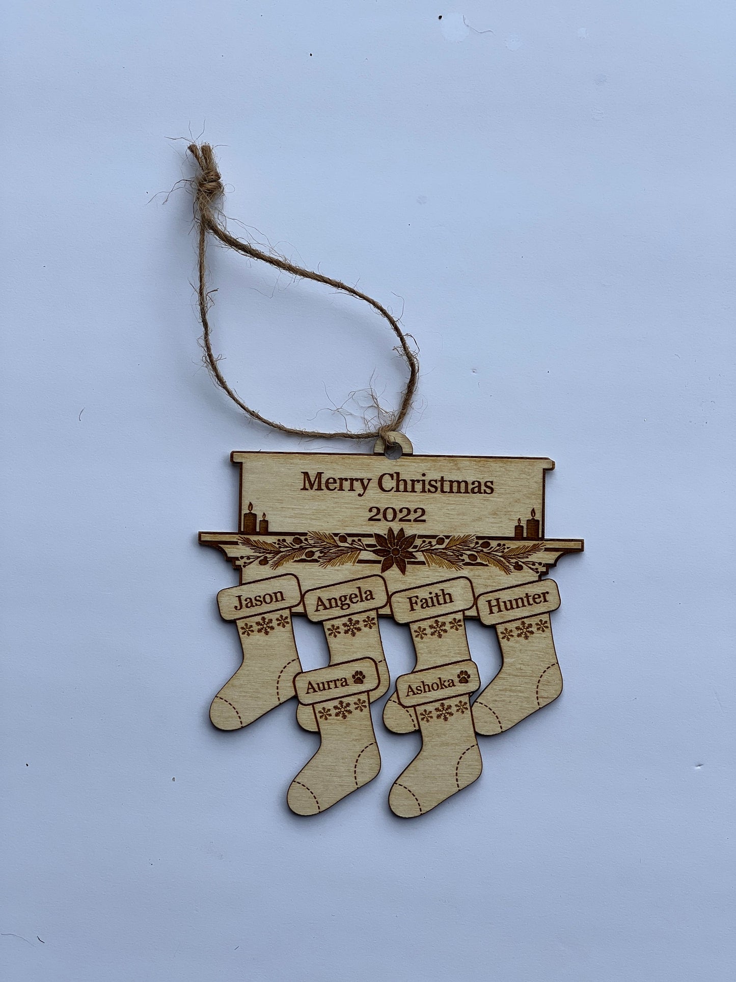 Family Personalized Christmas Oranment