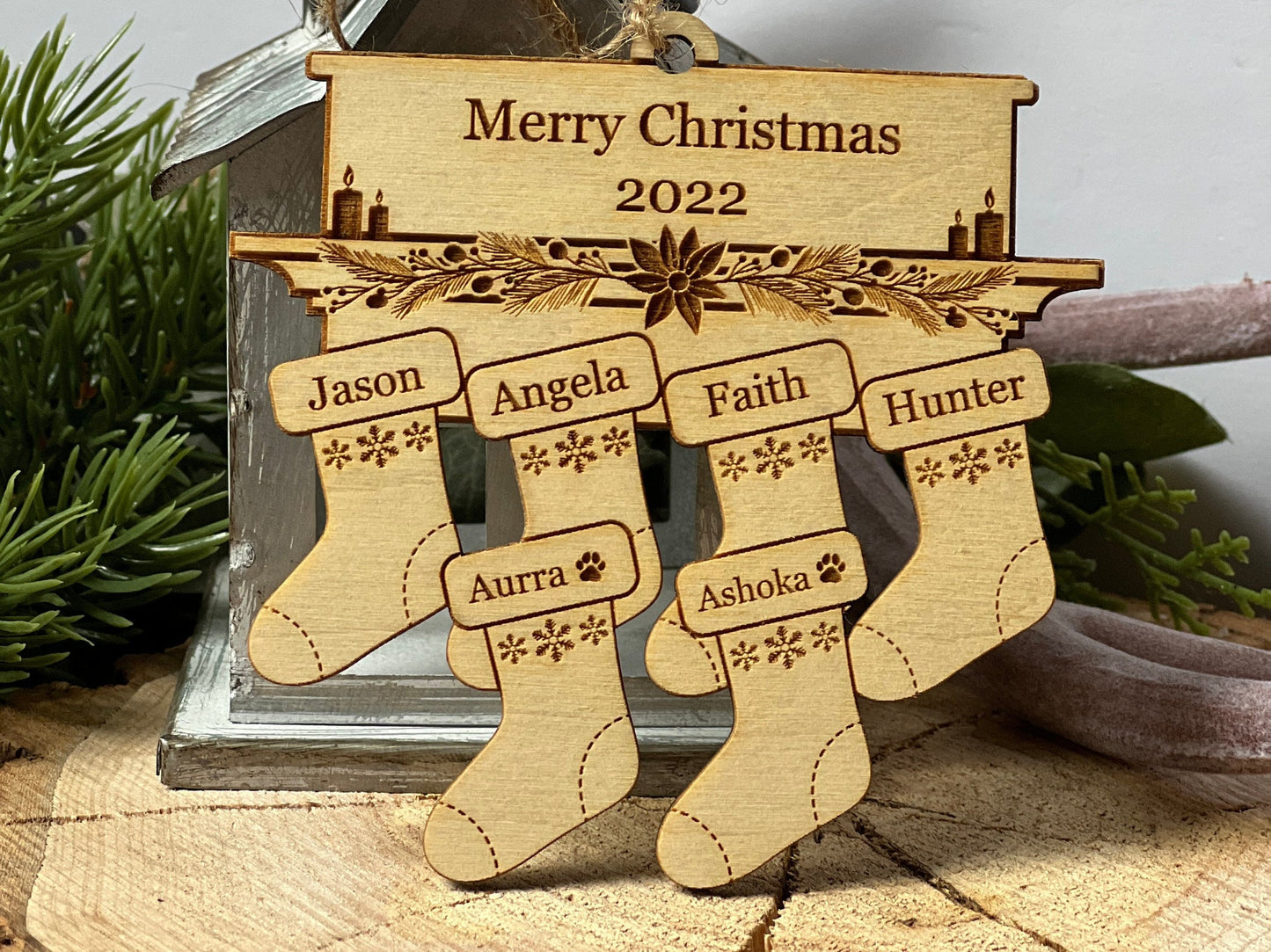 Family Personalized Christmas Oranment
