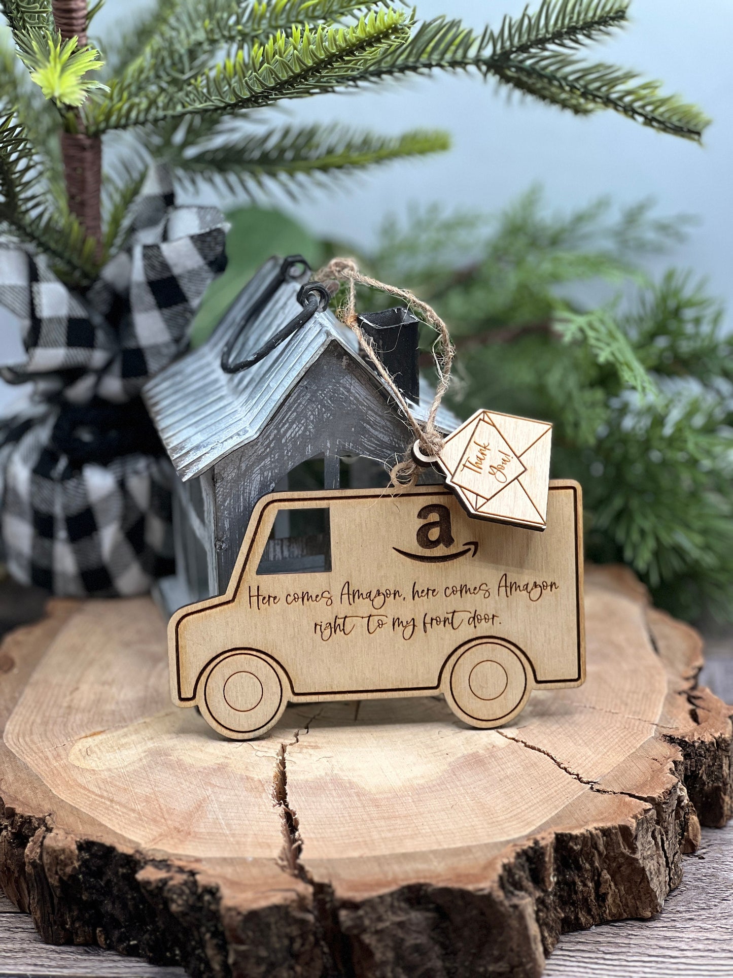 FedEx, Amazon Delivery, and UPS Christmas Ornament