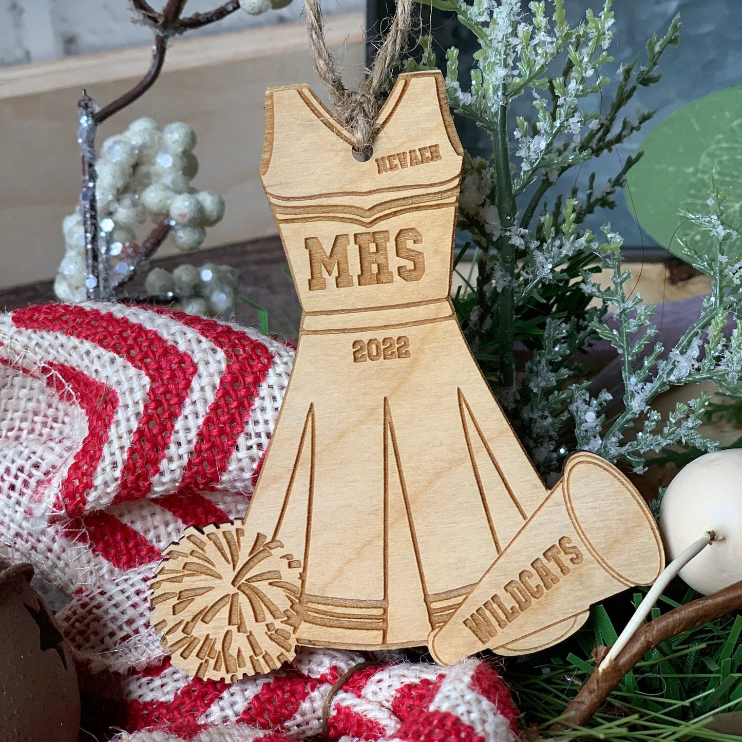 Personalized Male Cheerleader Christmas Ornament