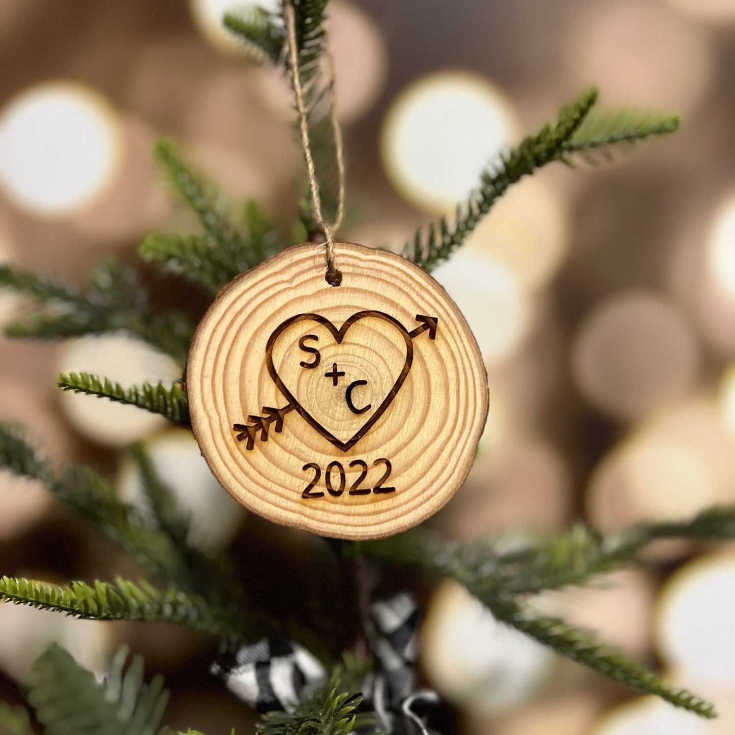 Couples Wooden Wedding Ornaments