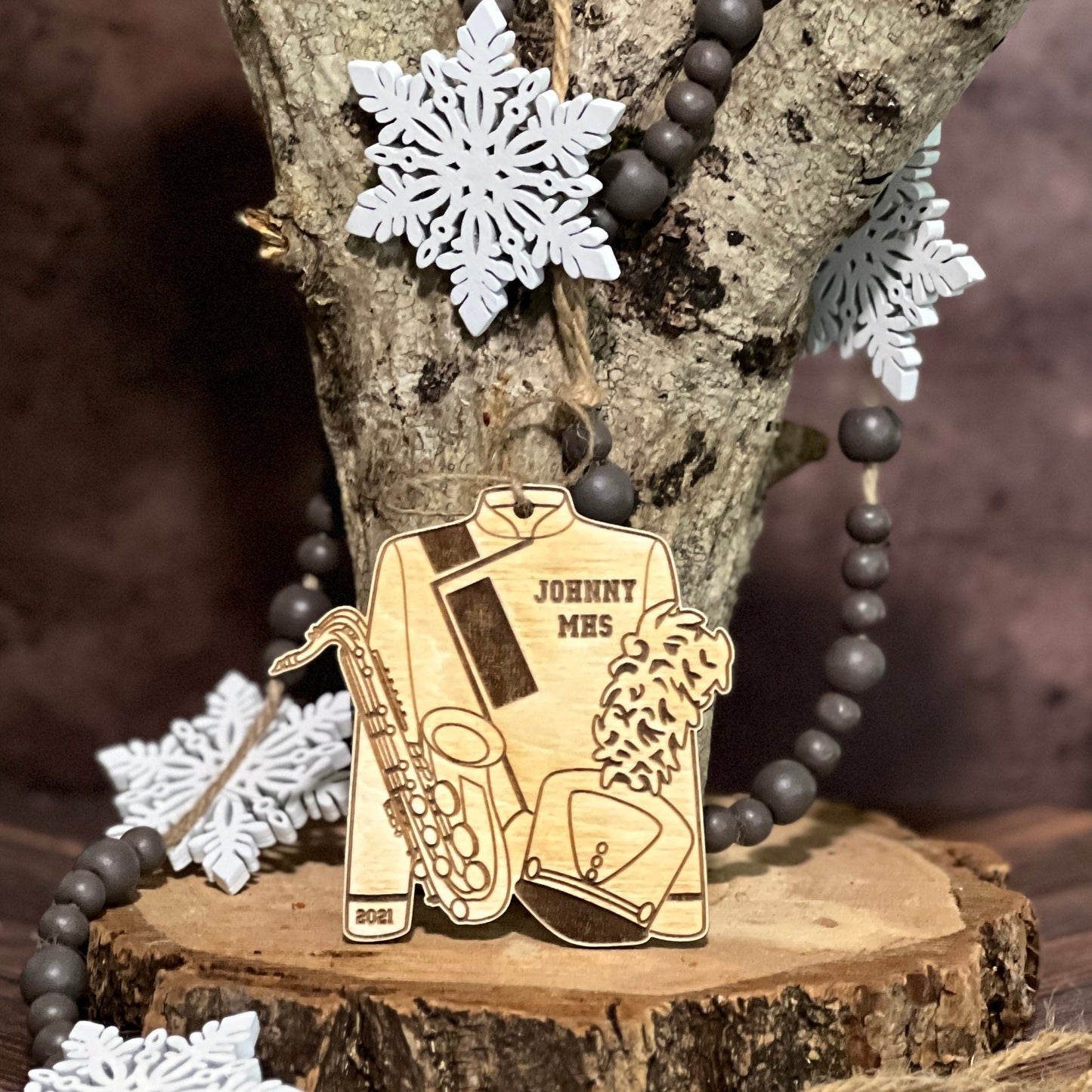 Personalized Saxophone Wood Ornaments