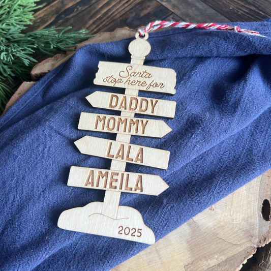 Santa Stop Here Ornament