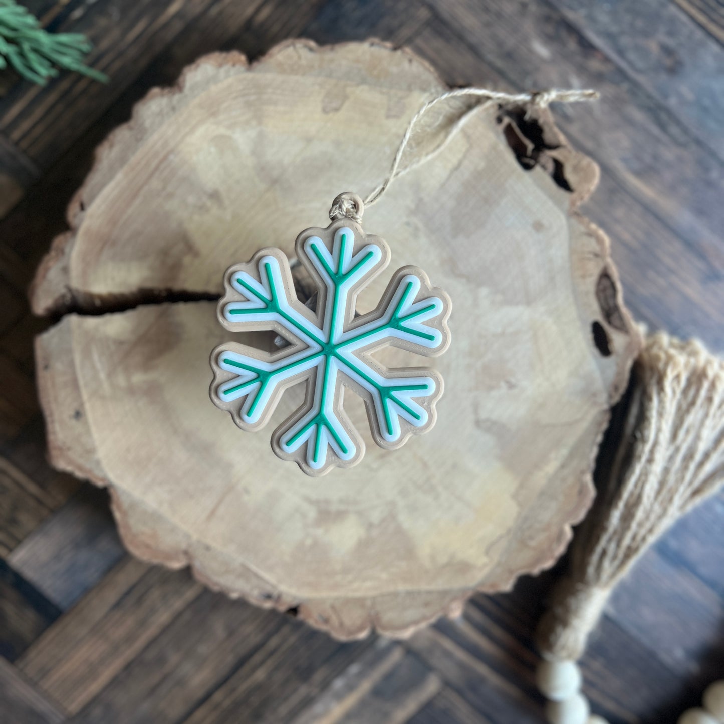 Gingerbread Snowflake Cookie Ornaments 3D Printed