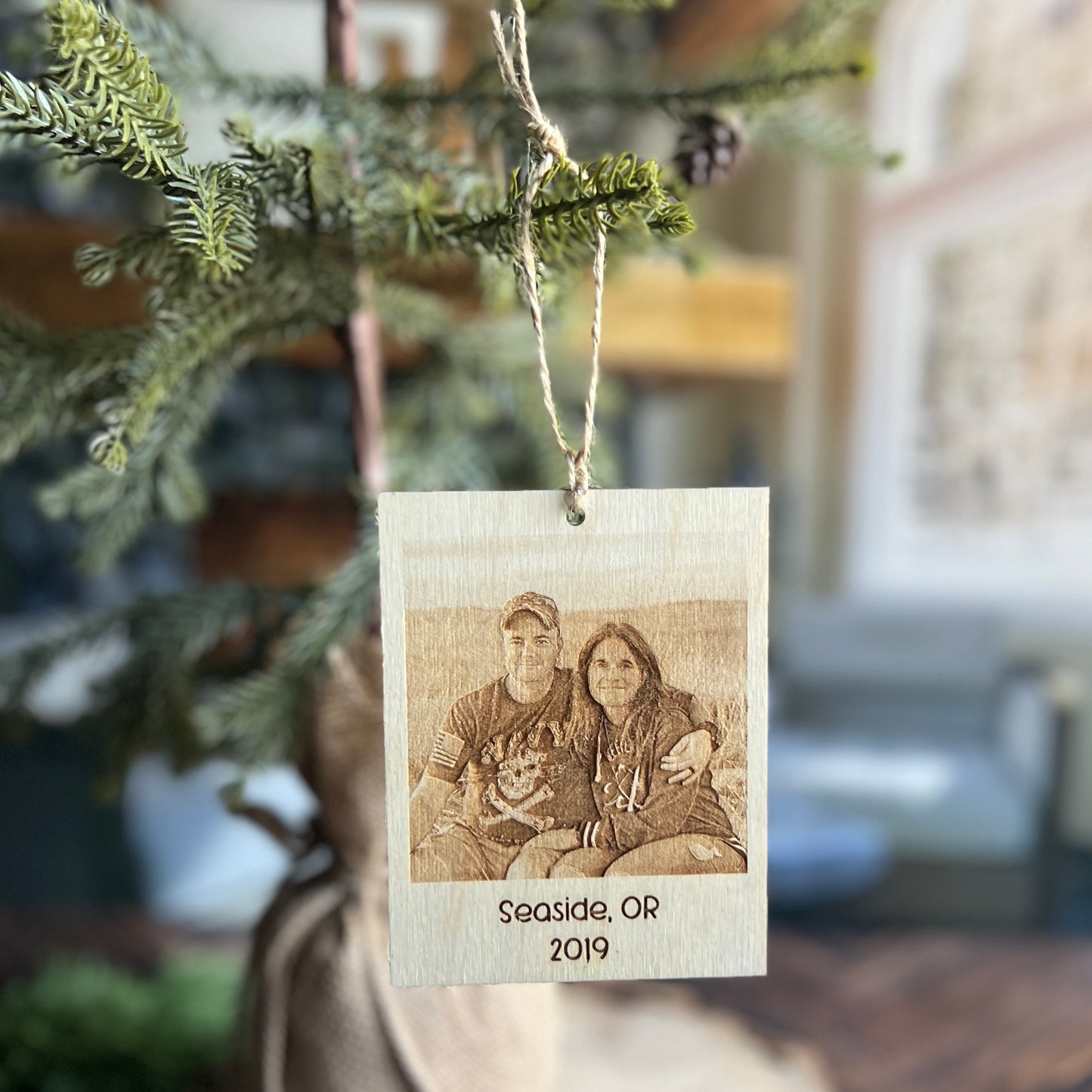 Engraved Photo Christmas Ornament