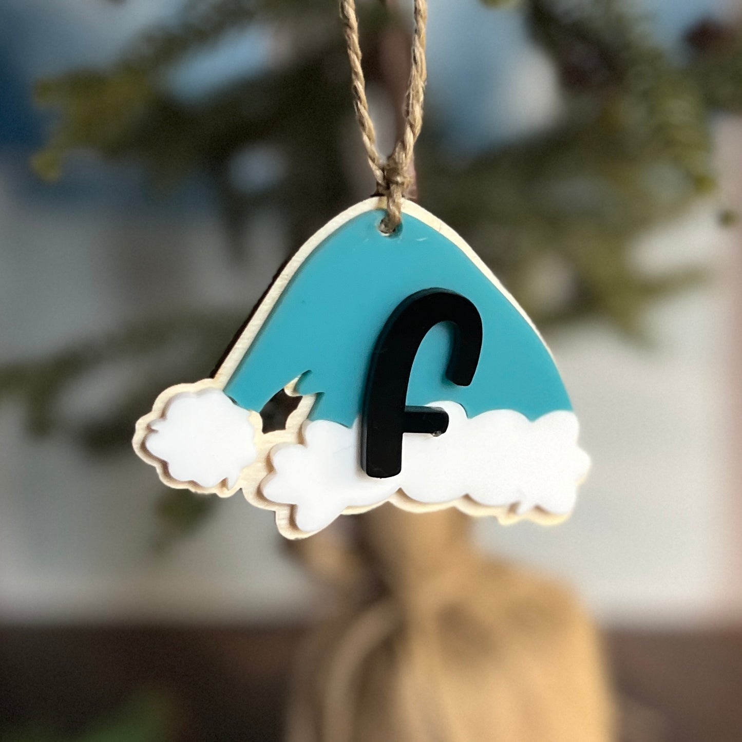 Christmas Monogram Santa Hat Ornament