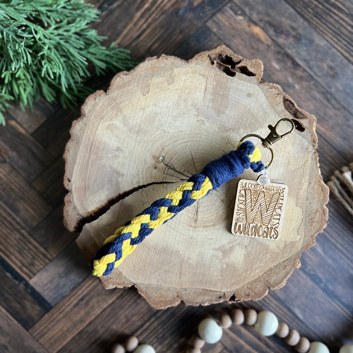 Wildcat Macrame Key Fob