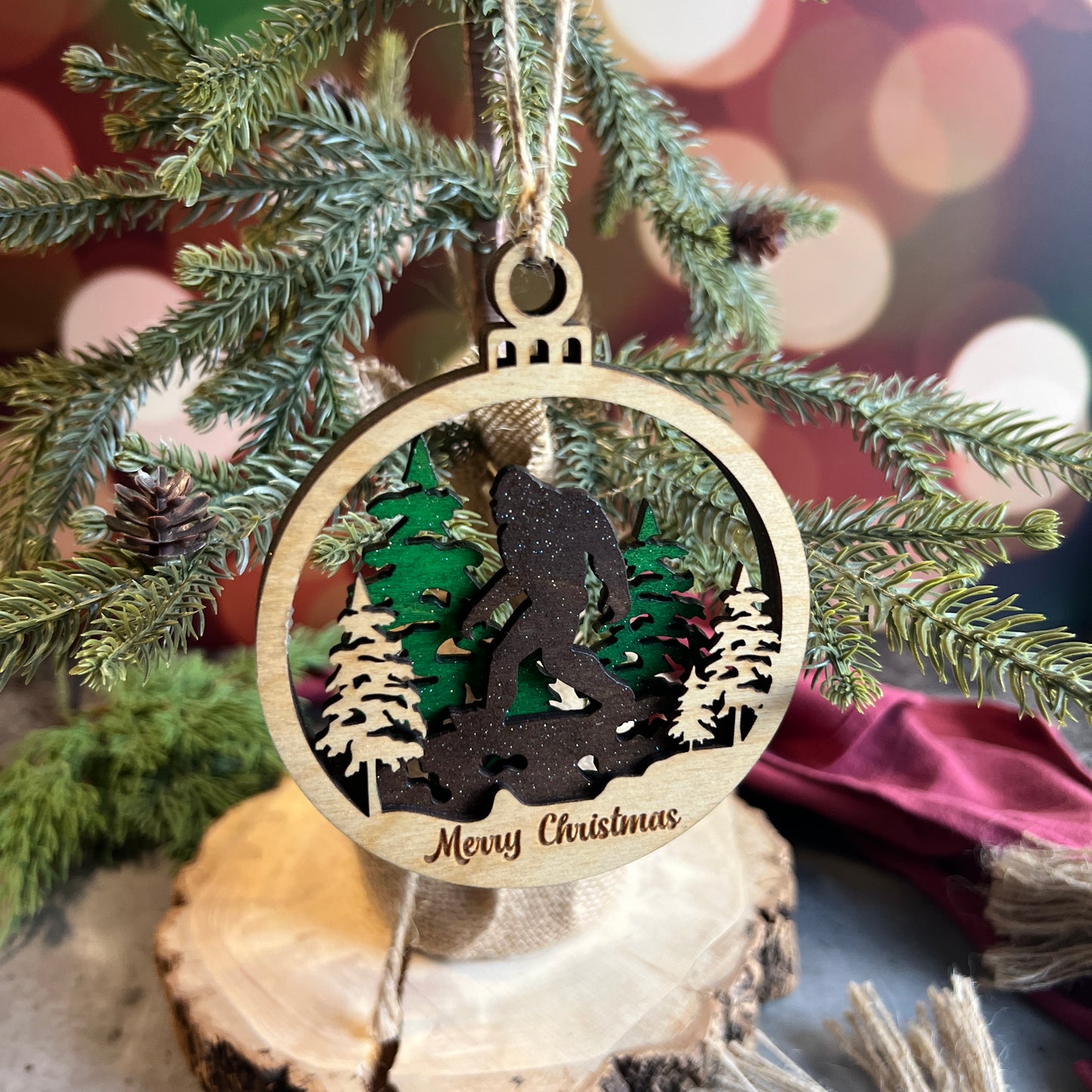 Merry Christmas Bigfoot Ornament