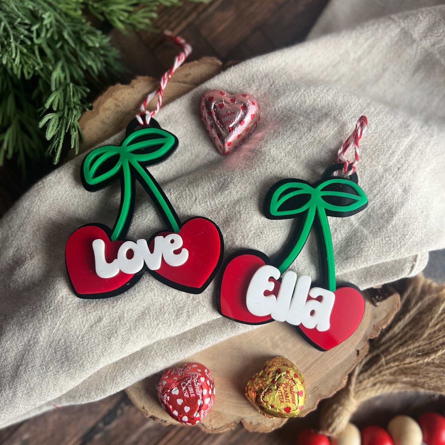 Cherry Heart Valentine's Tag