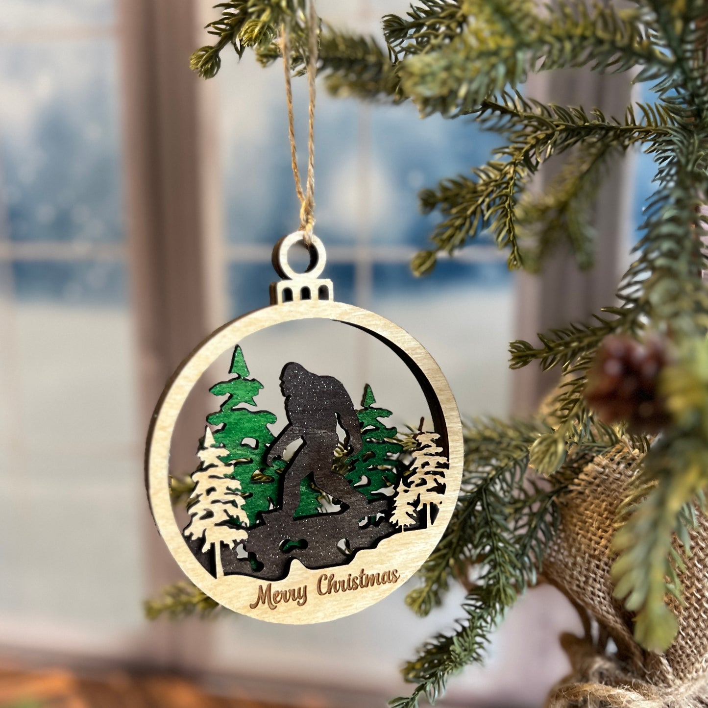 Merry Christmas Bigfoot Ornament