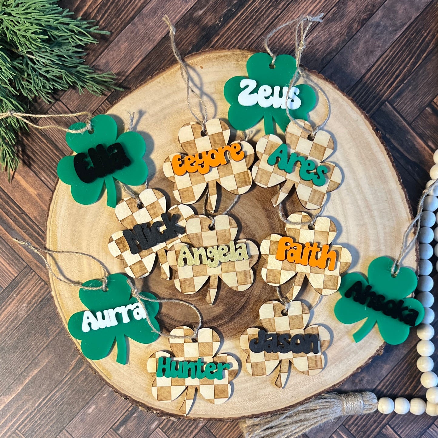 Personalized Acrylic Shamrock Tag