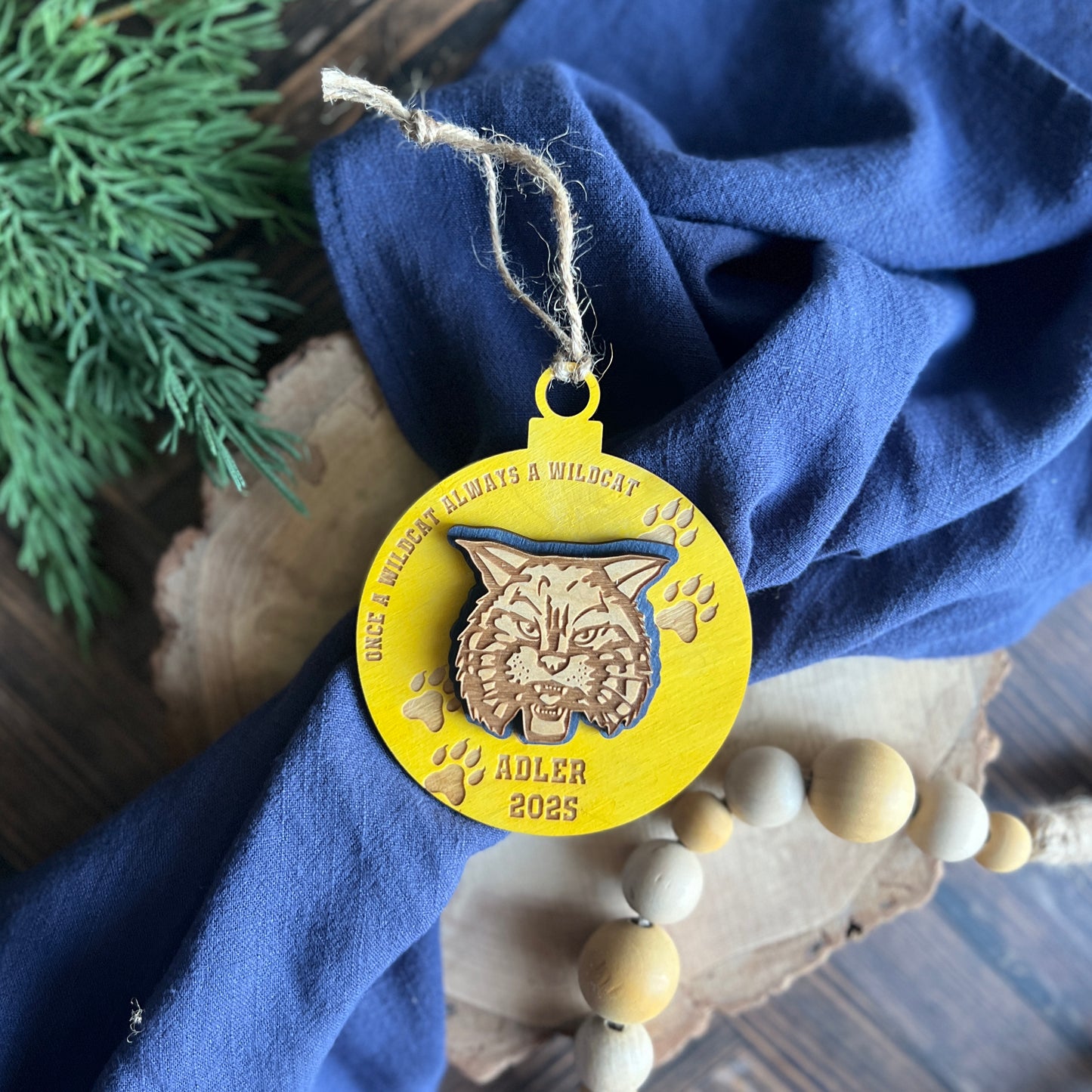 Wildcat Ornament Personalized