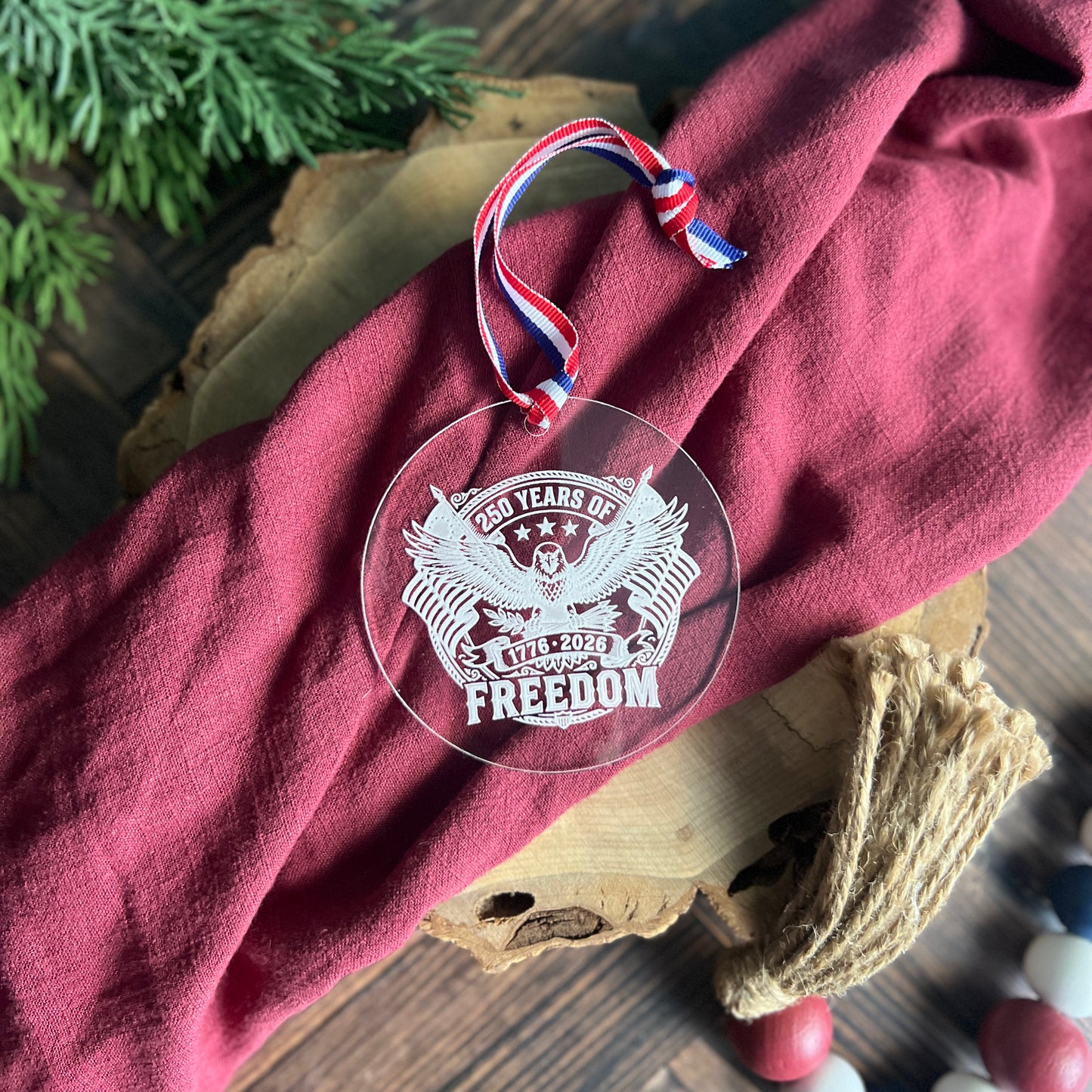America 250 Christmas Ornament