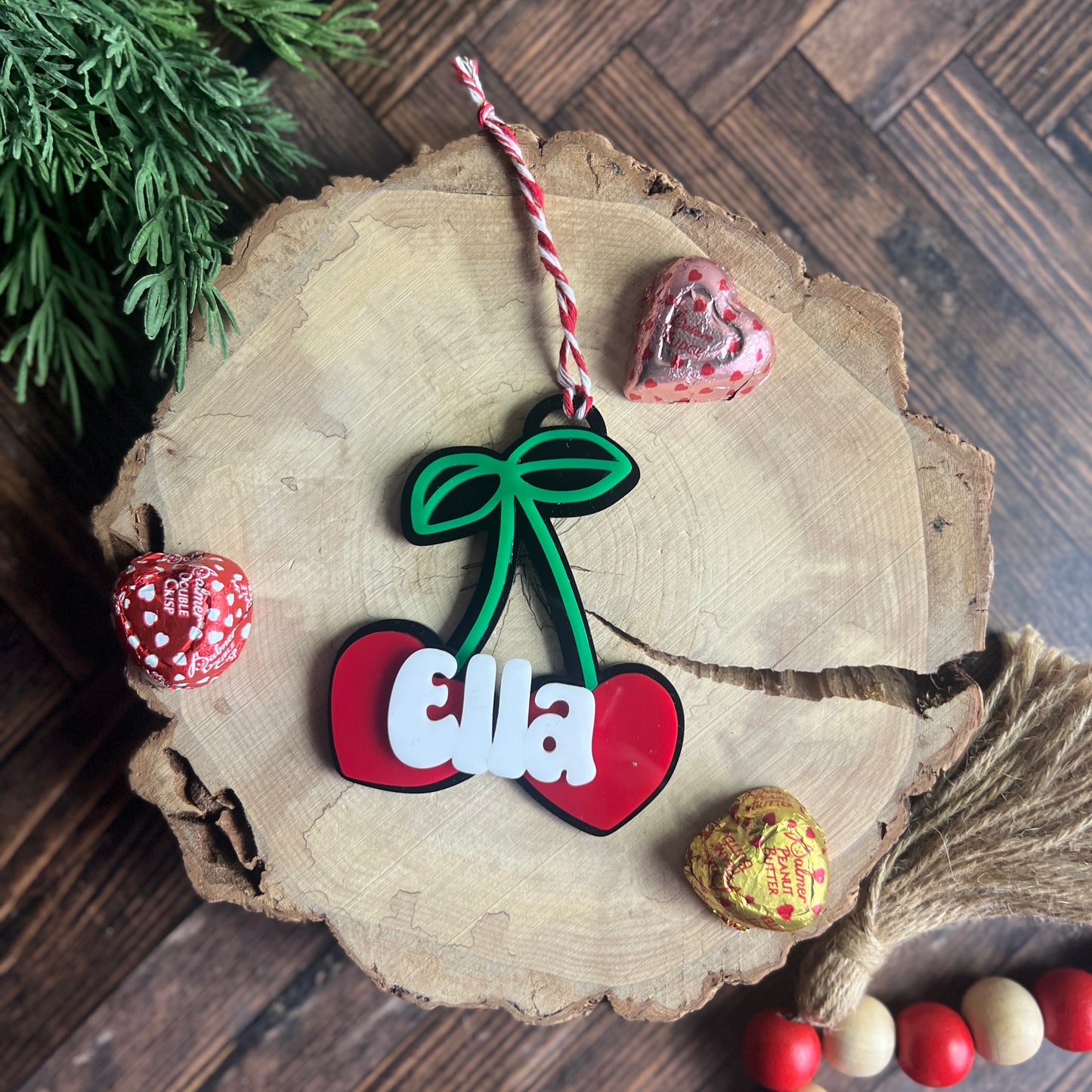 Cherry Heart Valentine's Tag