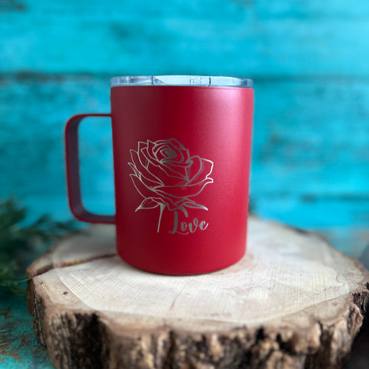 Love with a rose coffee cup