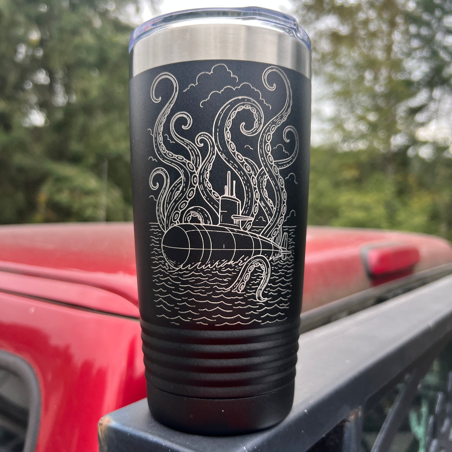 Submarine Kraken Travel Coffee Tumbler