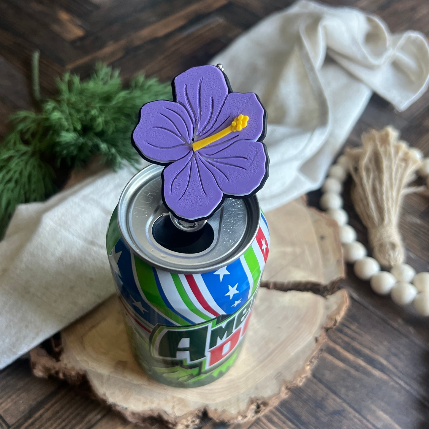 Hibiscus Soda Can Opener Keychain