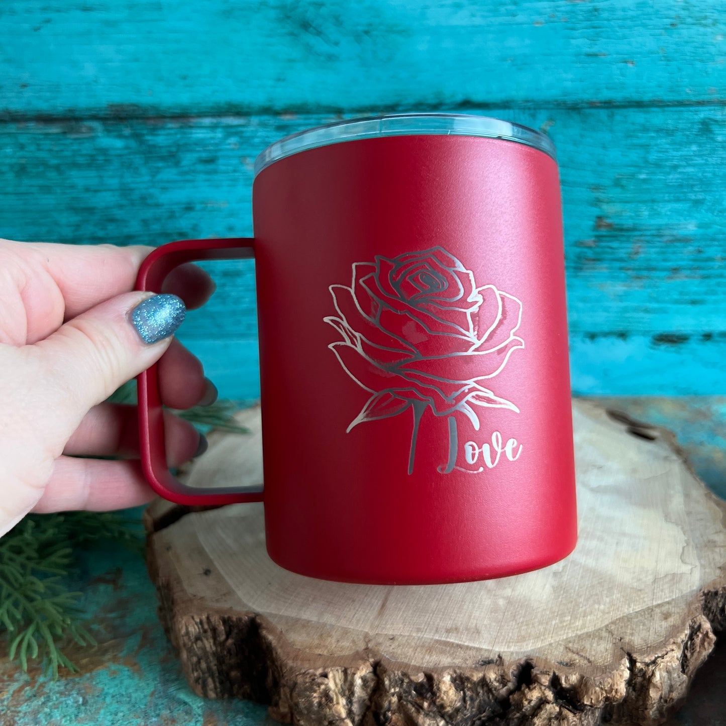 Love with a rose coffee cup