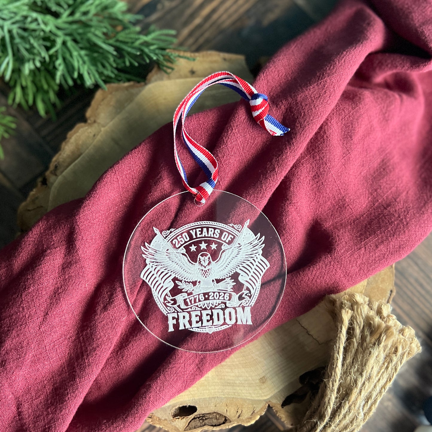 America 250 Christmas Ornament