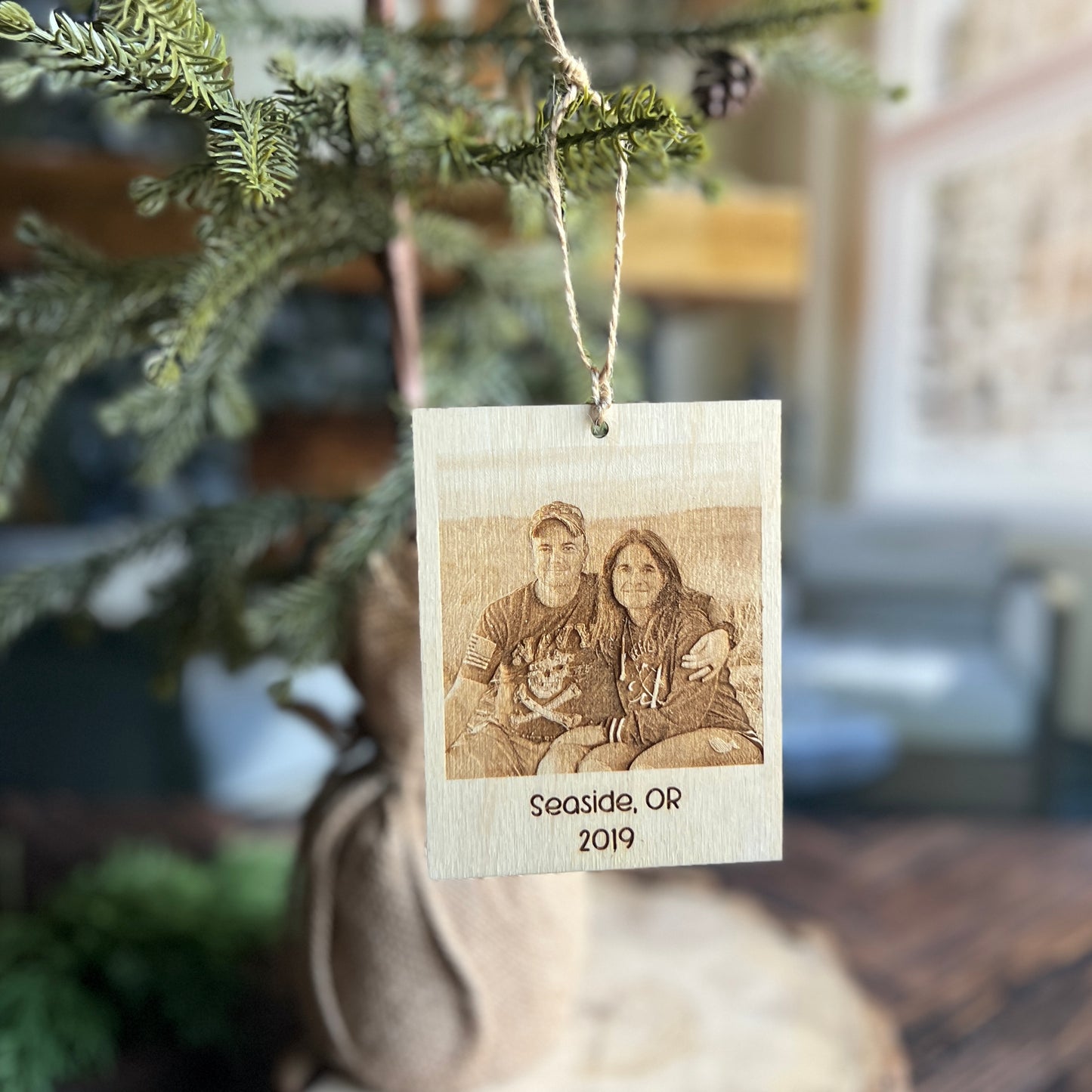 Engraved Photo Christmas Ornament