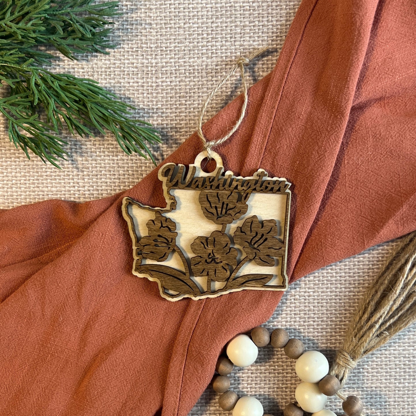 Floral State Christmas Ornaments