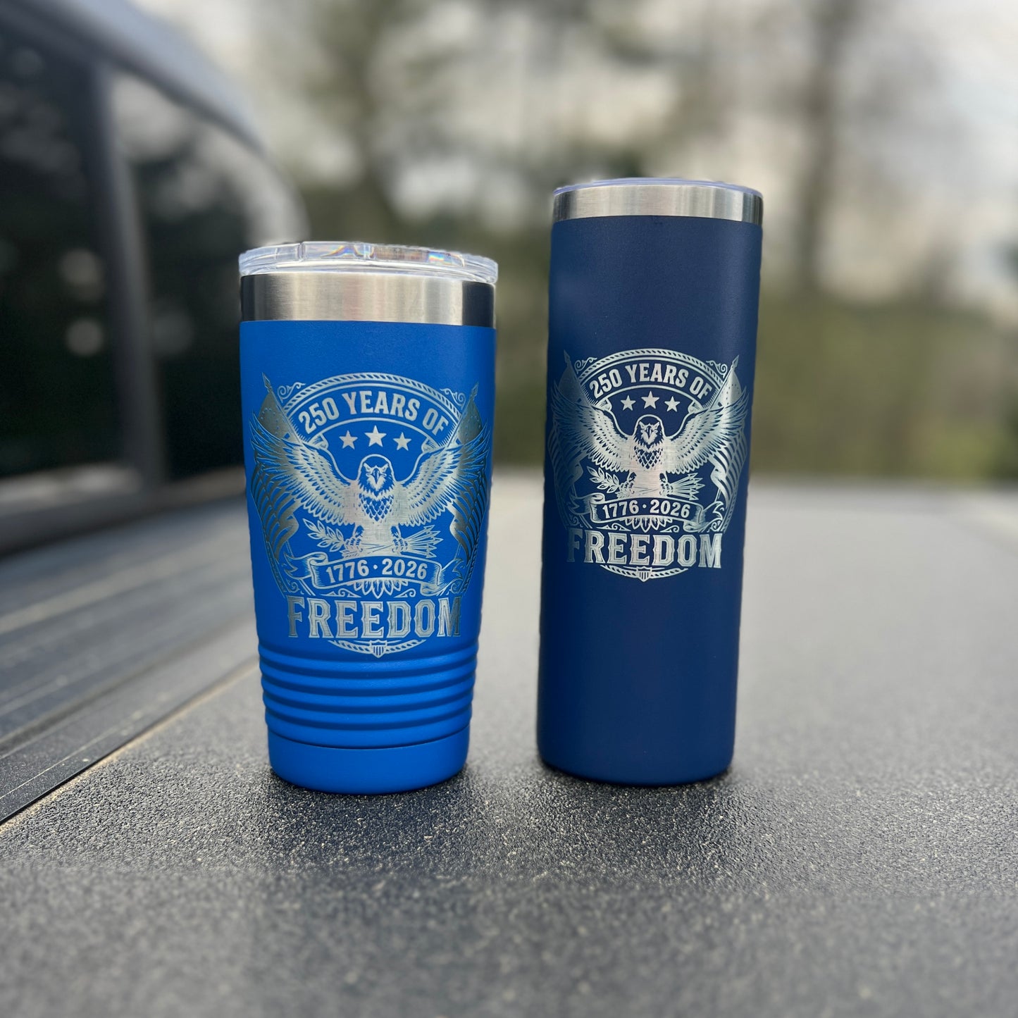 250th Anniversary USA Tumbler 20 oz Laser Engraved Patriotic Cup America