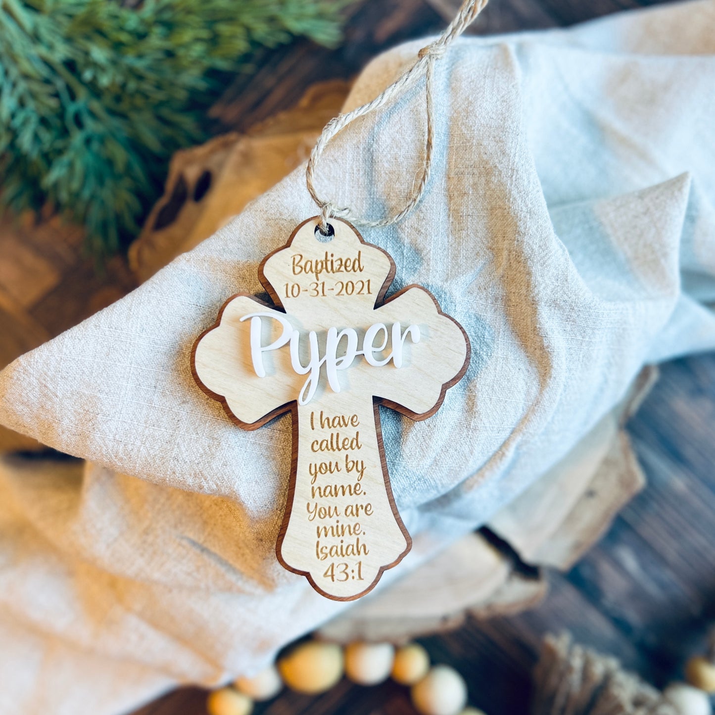 Baptism Cross Keepsake Ornament