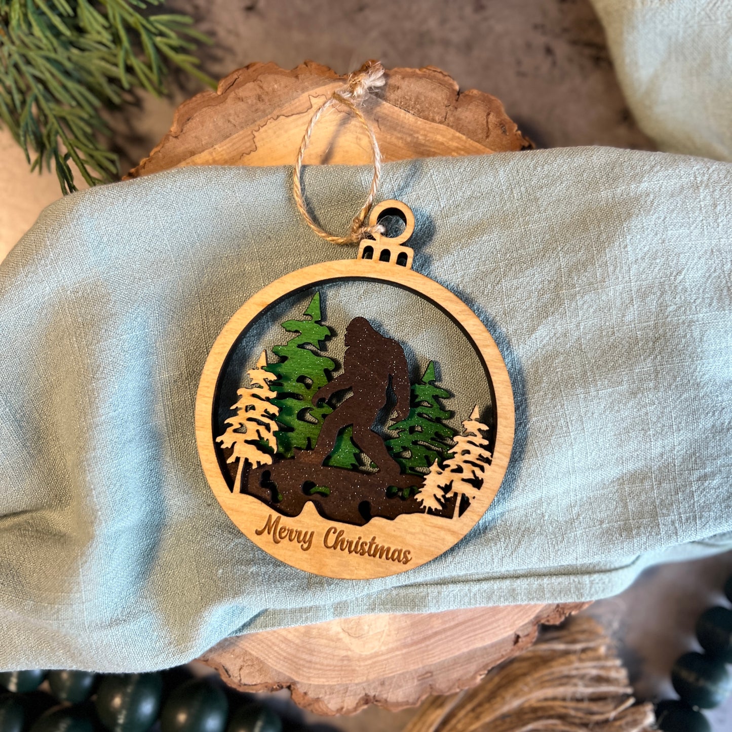 Merry Christmas Bigfoot Ornament