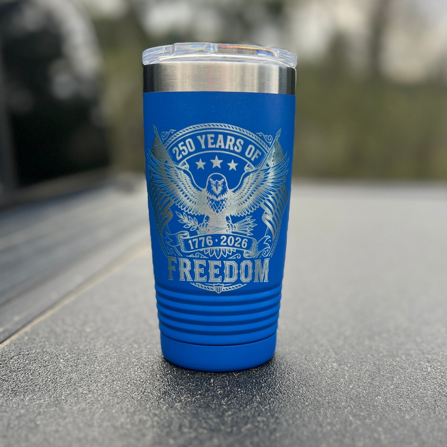 250th Anniversary USA Tumbler 20 oz Laser Engraved Patriotic Cup America