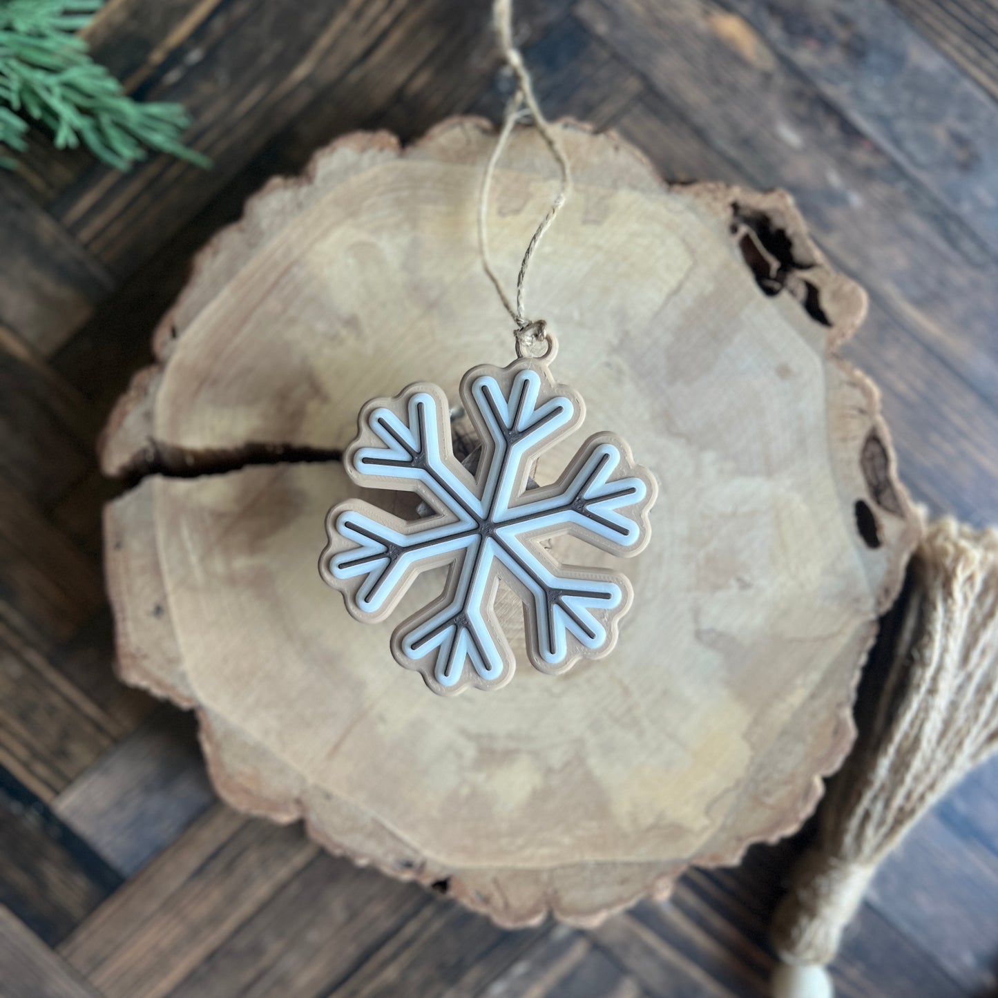 Gingerbread Snowflake Cookie Ornaments 3D Printed