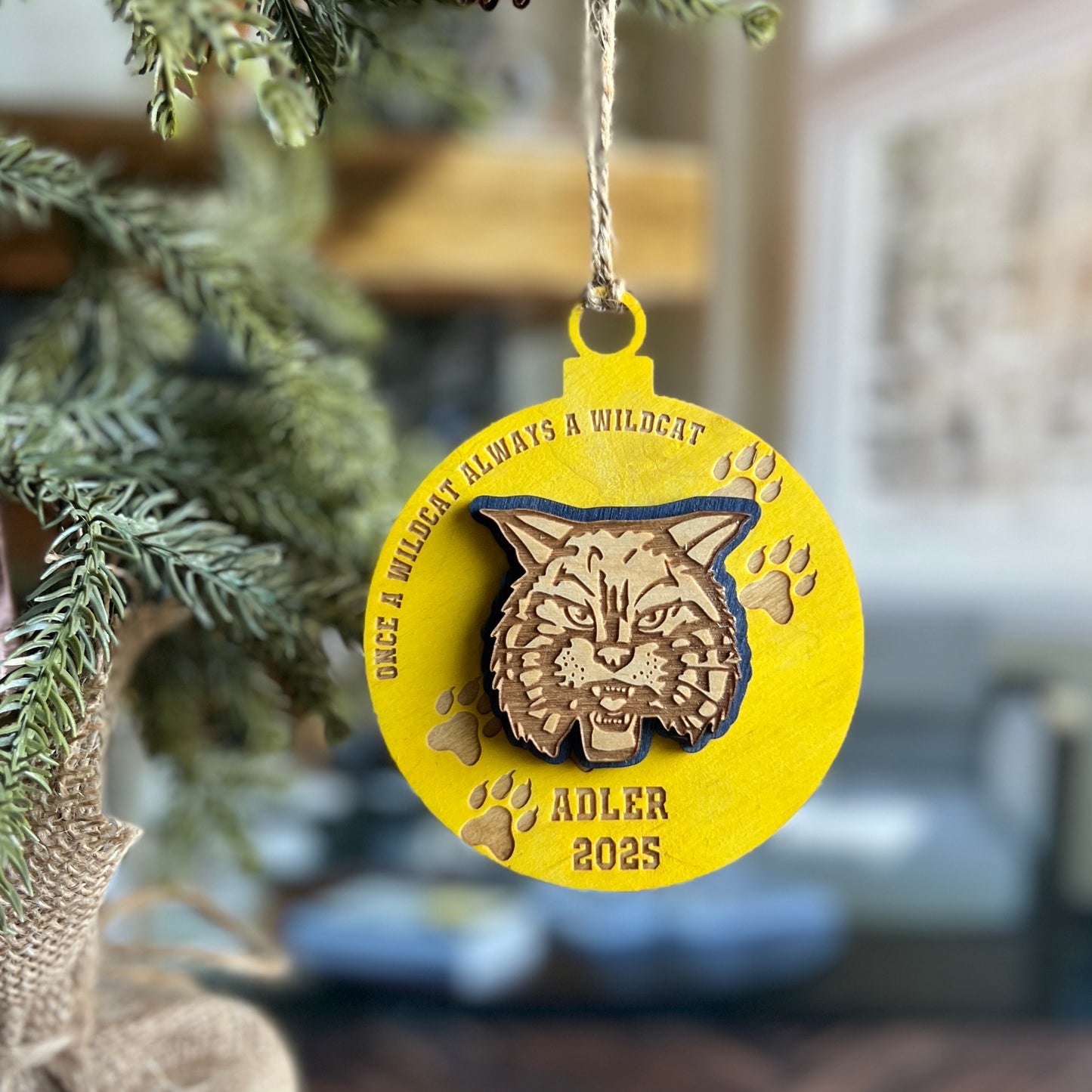 Wildcat Ornament Personalized