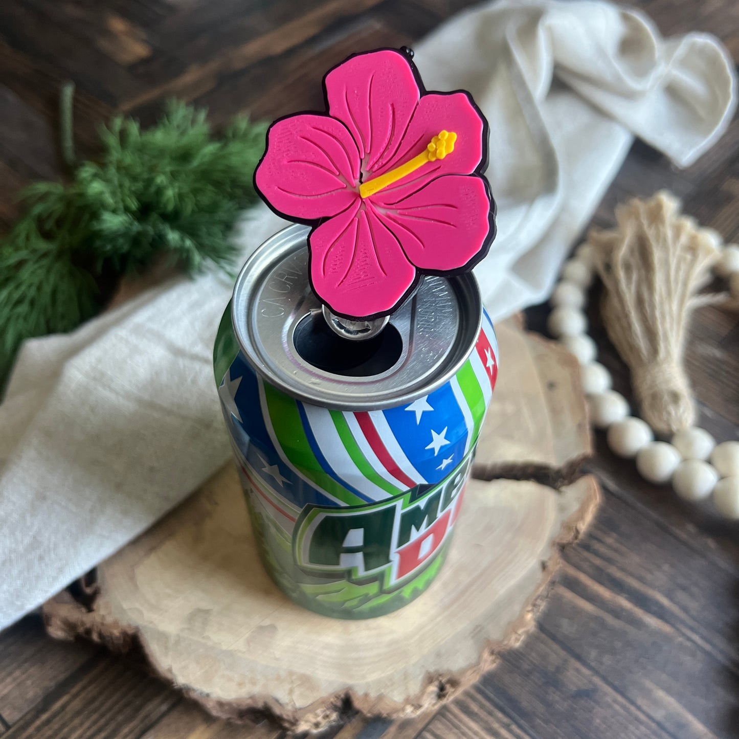 Hibiscus Soda Can Opener Keychain