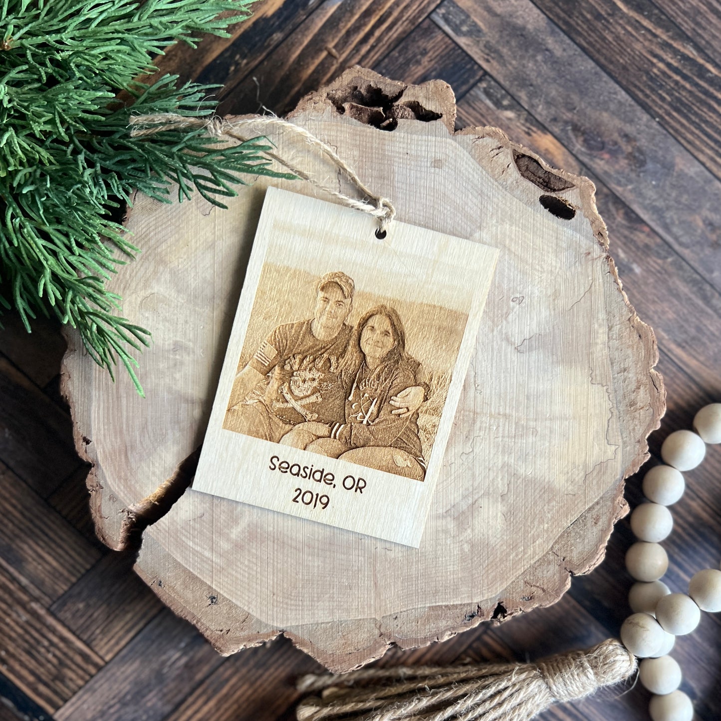 Engraved Photo Christmas Ornament