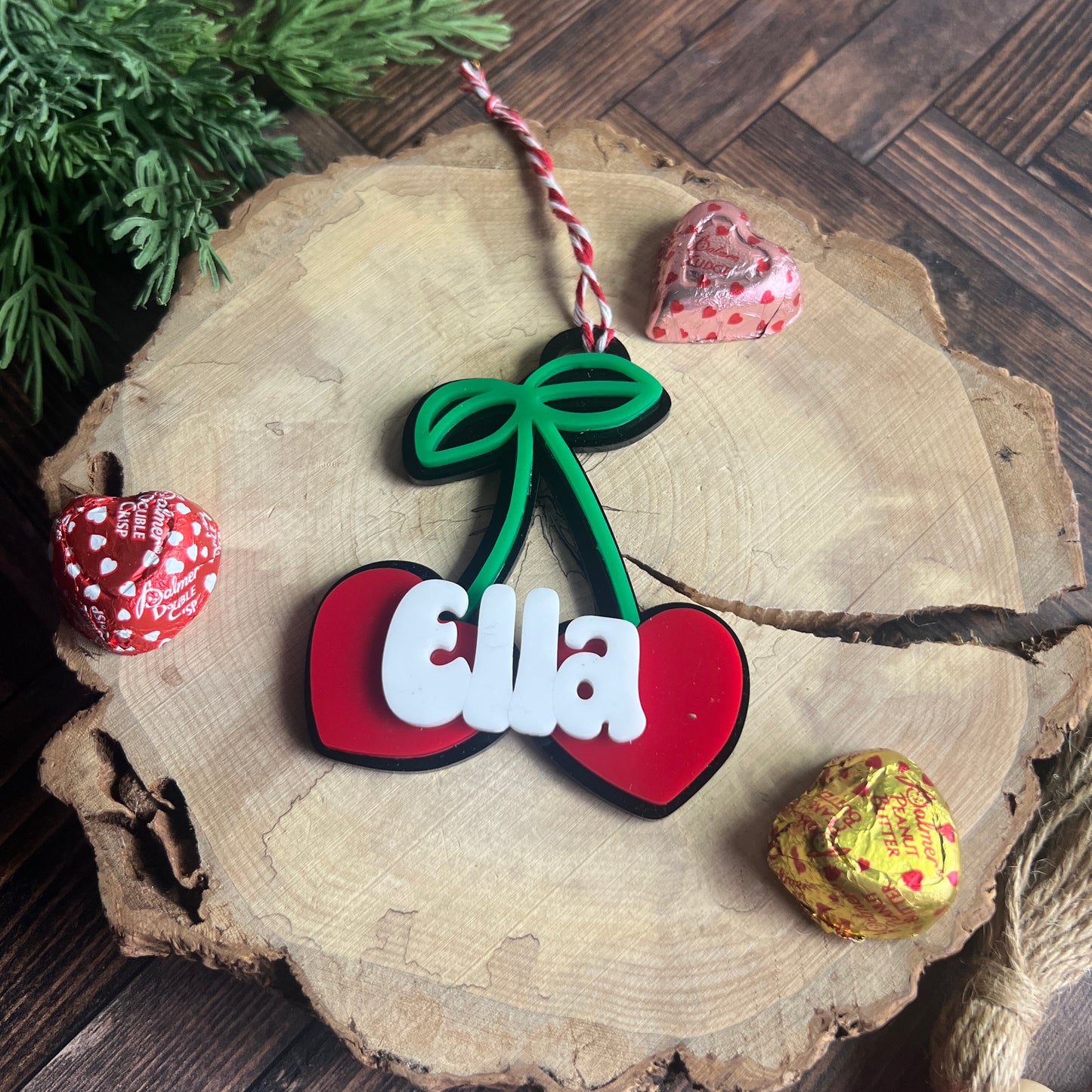 Cherry Heart Valentine's Tag