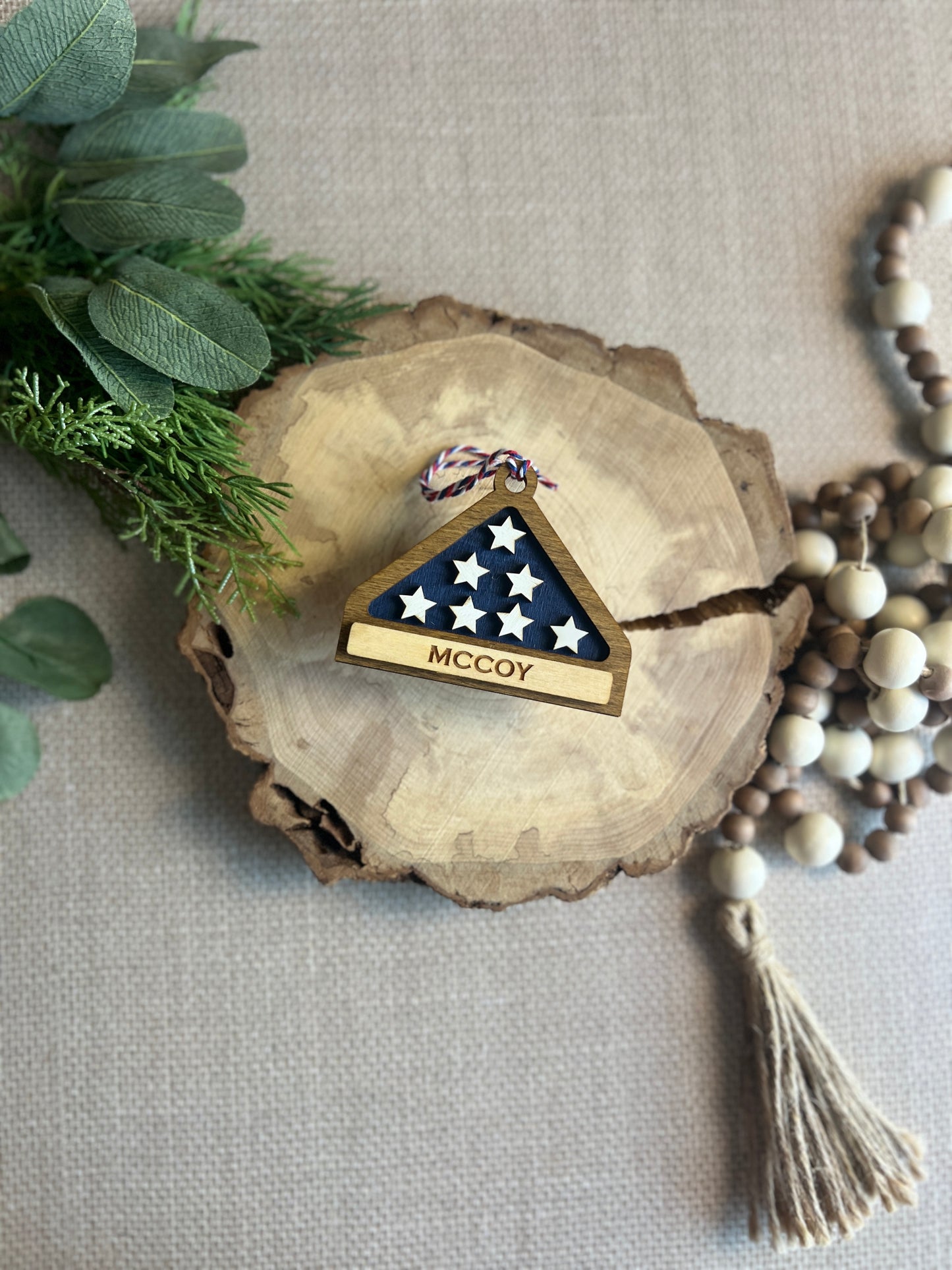 Personalized Military Flag Ornament