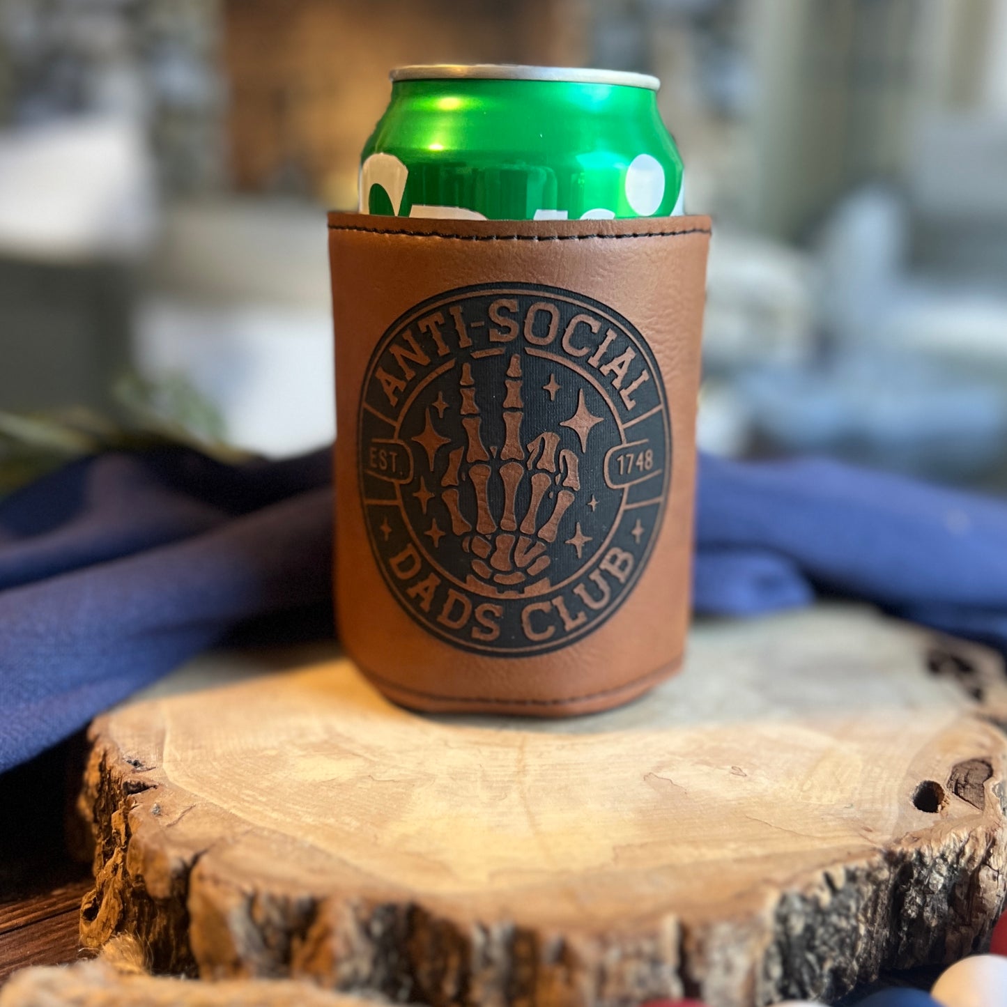 Anti Social Dad's Club Leatherette Can Cooler