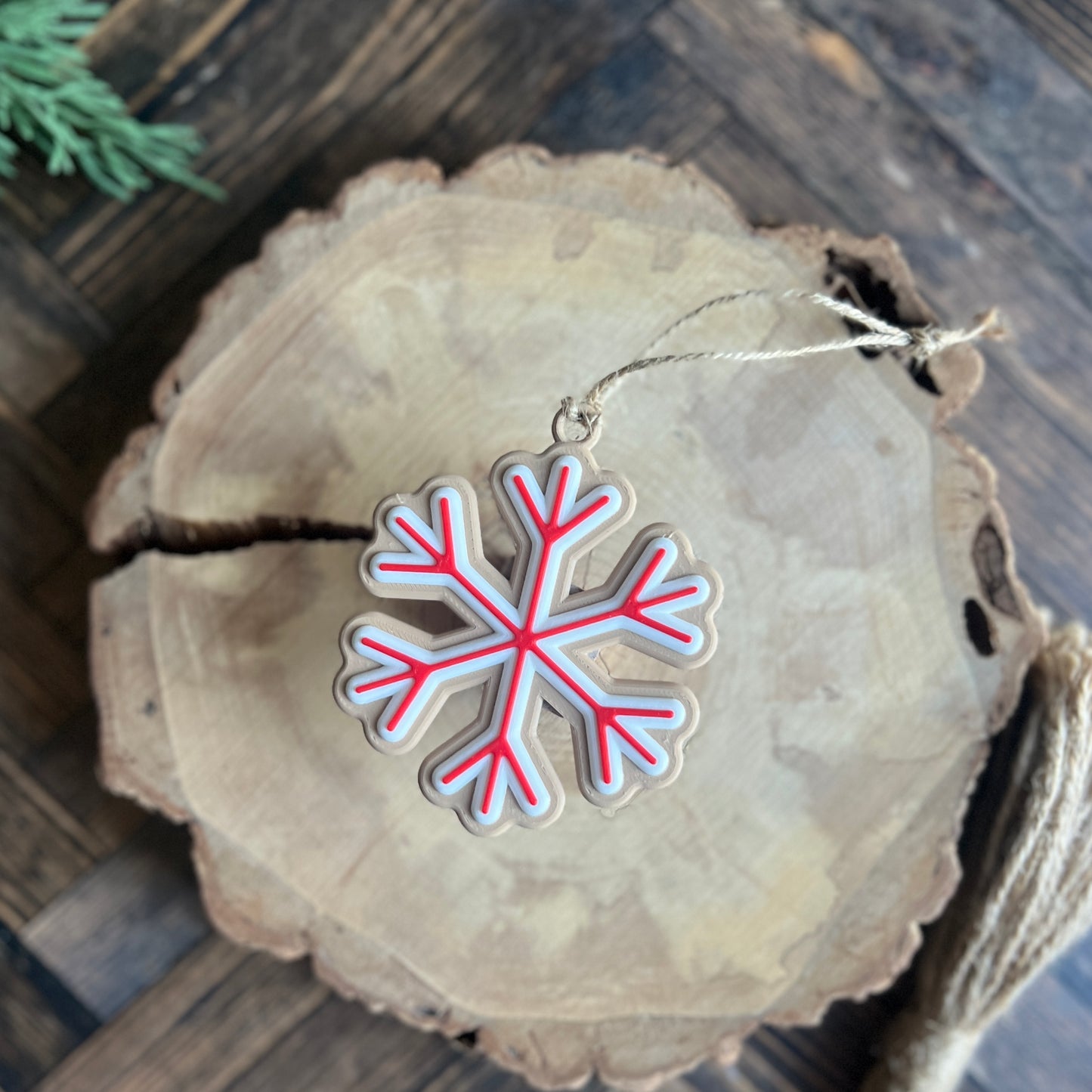 Gingerbread Snowflake Cookie Ornaments 3D Printed