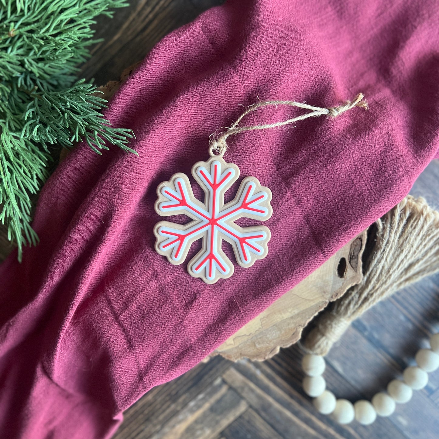 Gingerbread Snowflake Cookie Ornaments 3D Printed