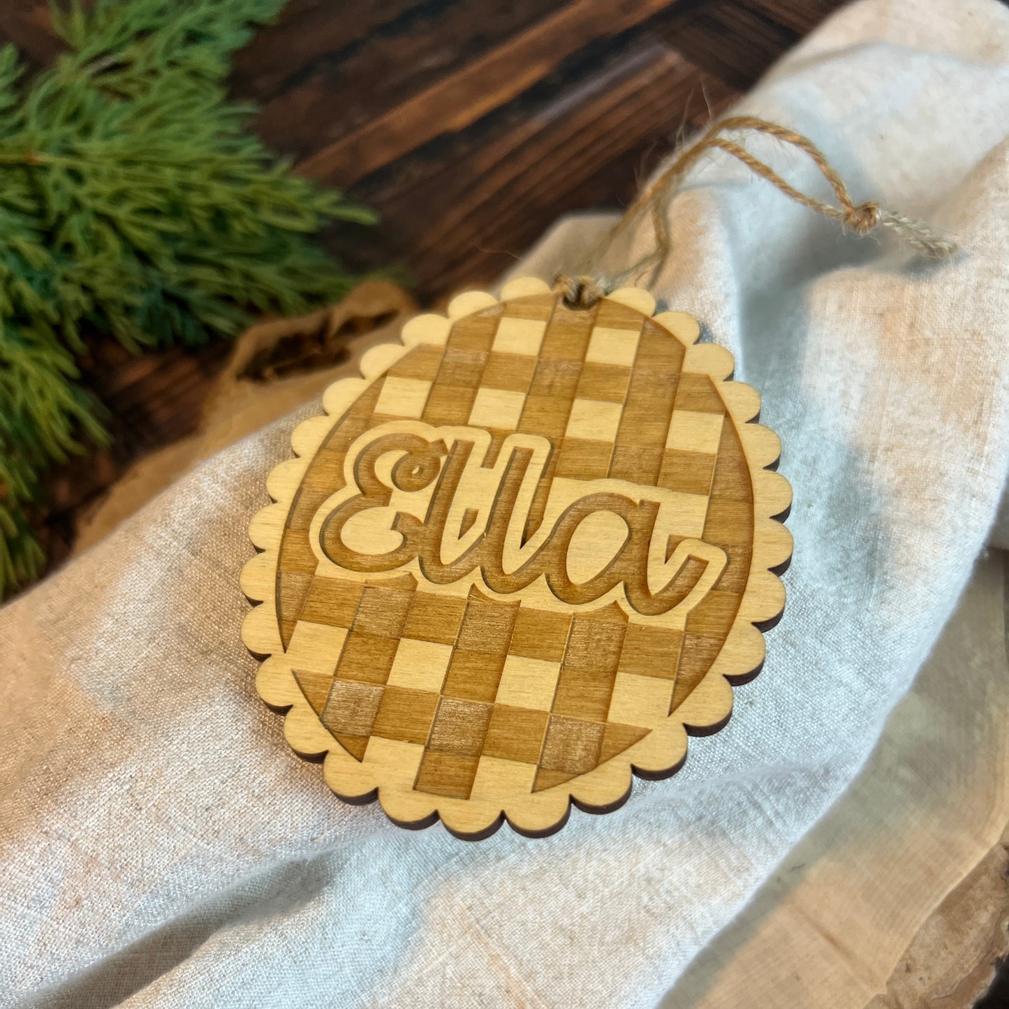 Gingham Easter Basket tag