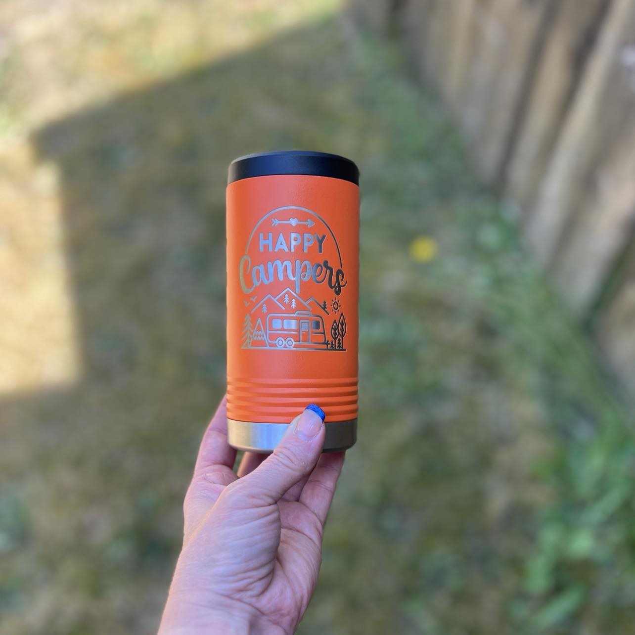 Happy Camper Stainless Insulated Slim Can Holder