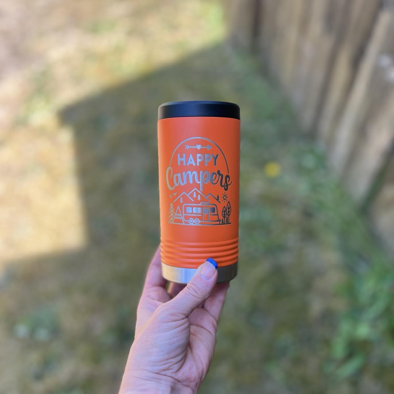 Happy Camper Stainless Insulated Slim Can Holder