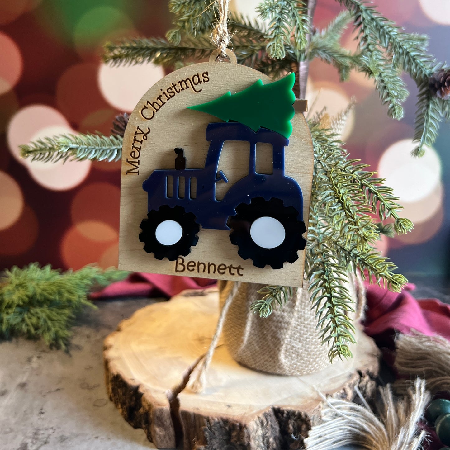 Tractor Christmas Ornament