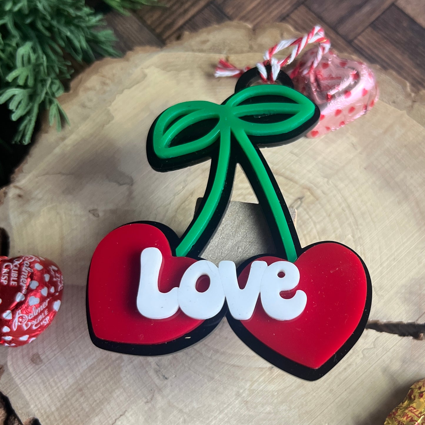Cherry Heart Valentine's Tag