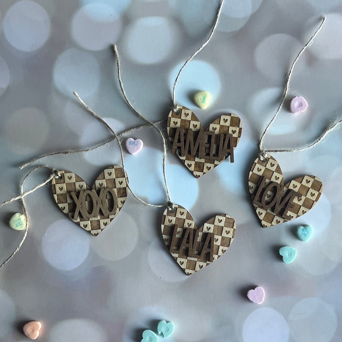 Heart Checkered Tag
