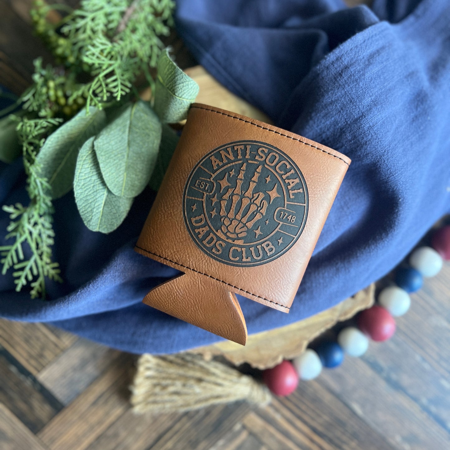 Anti Social Dad's Club Leatherette Can Cooler