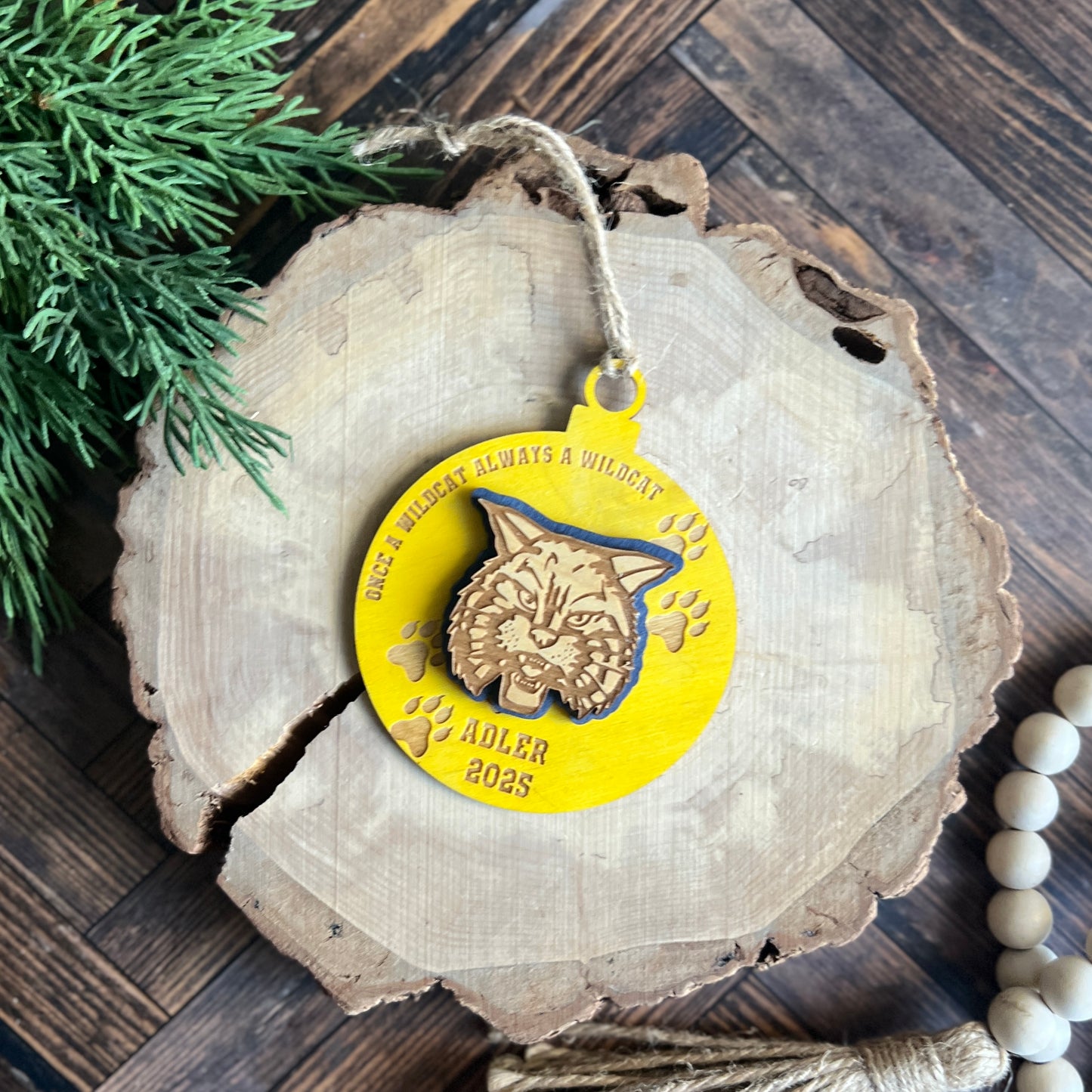 Wildcat Ornament Personalized