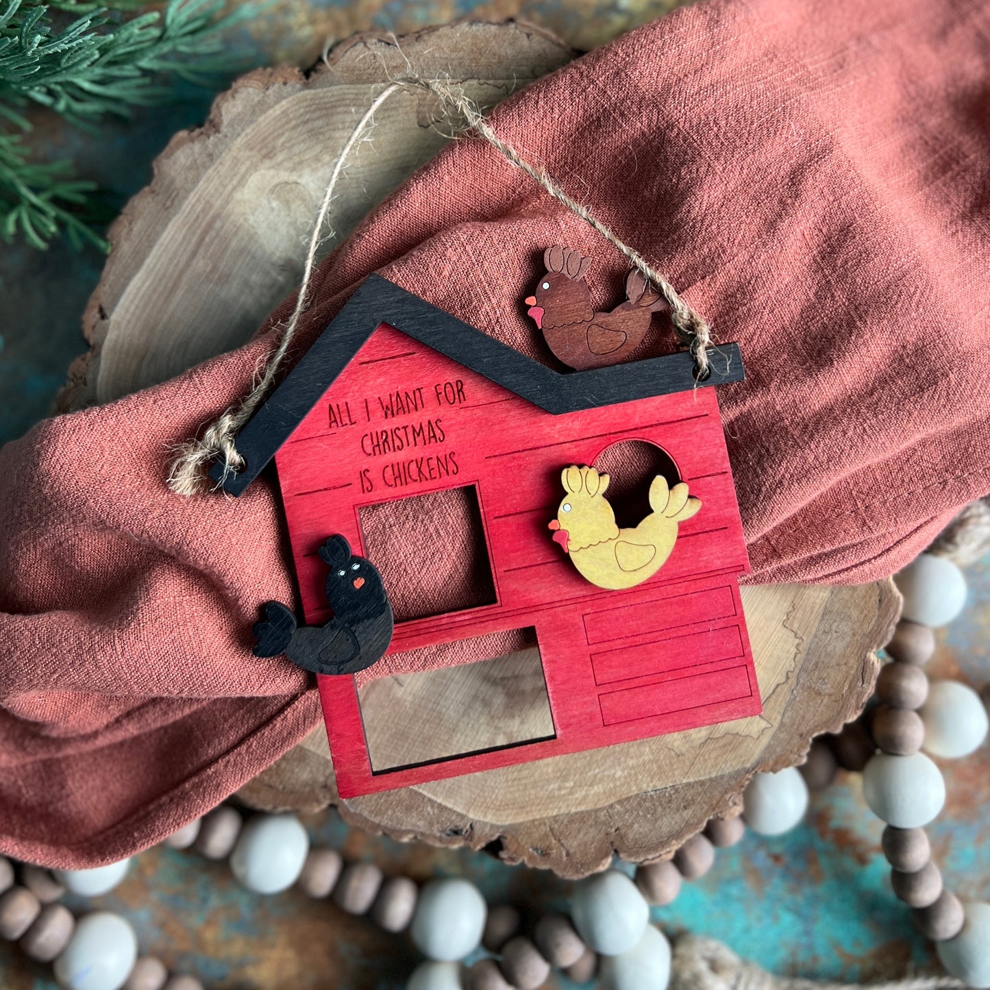 Chicken Coop Christmas Ornament