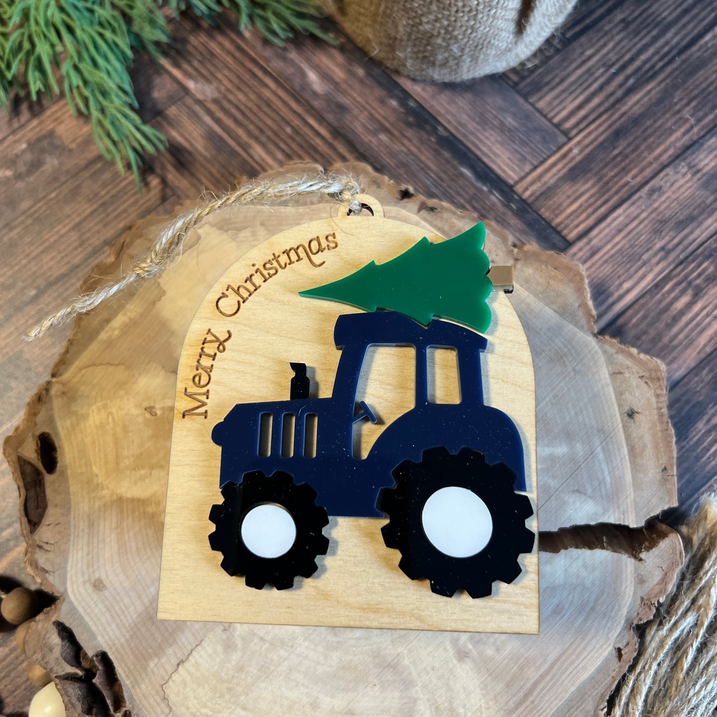 Tractor Christmas Ornament